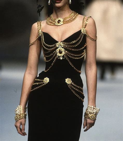 90s versace chain dress|versace lbd.